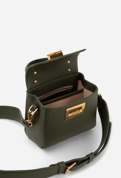 Erna micro RS green leather 
city bag /gold/